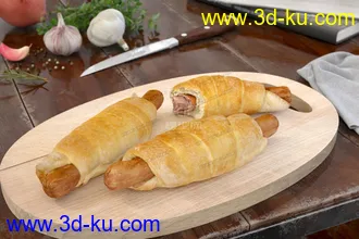 3D打印模型免费影视级-食物-面包-蛋糕-餐具-厨房的图片