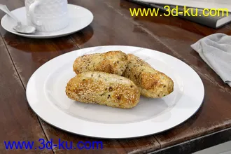 3D打印模型免费影视级-食物-面包-蛋糕-餐具-厨房的图片