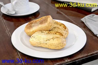 3D打印模型免费影视级-食物-面包-蛋糕-餐具-厨房的图片