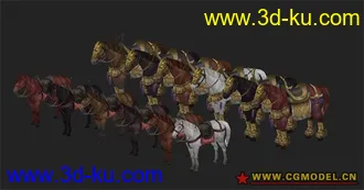 3D打印模型战马+贴图的图片