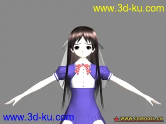 3D打印模型一个可爱的校服mm的图片
