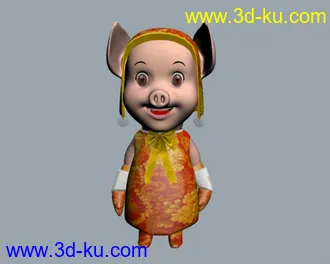 3D打印模型广告片做的两只卡通猪的图片