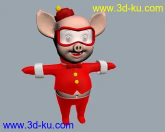 3D打印模型广告片做的两只卡通猪的图片