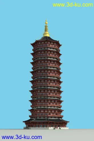 古建塔的模型的图片