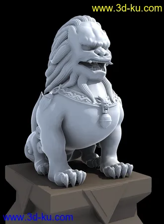 3D打印模型一个自己做的石狮子，希望大家用得上。（我是新来的，大家多多关照哈）的图片
