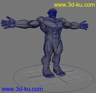 3D打印模型发一个大块头,带骨骼(maya7.0)  男人体 肌肉的图片