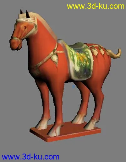 一个唐三彩风格的瓷马模型的图片1