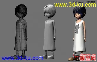 3D打印模型卡通角色小女孩一个，公司测试，极速完成的图片