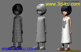 3D打印模型卡通角色小女孩一个，公司测试，极速完成的图片