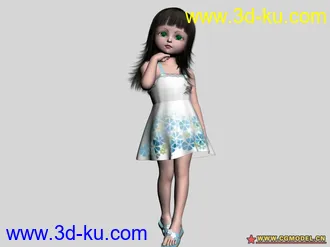 3D打印模型一个很精致的小女孩的图片