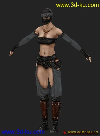 低模Assassin女生的模型+贴图的图片