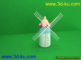 3D打印模型奶瓶仔之奶瓶风车 带动作的图片