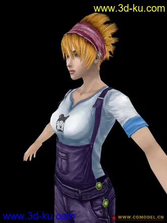 3D打印模型早期作品 背带裤MM的图片