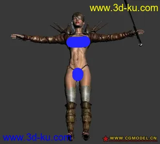 游戏人物女战士模型的图片