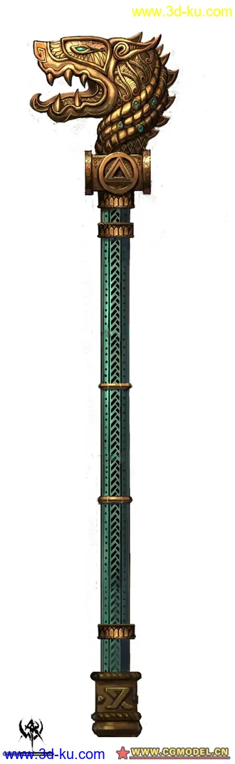 3D打印模型龙头杖的图片