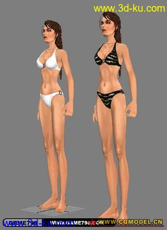 3D打印模型古墓丽影：传奇 劳拉性感比基尼泳装2款的图片
