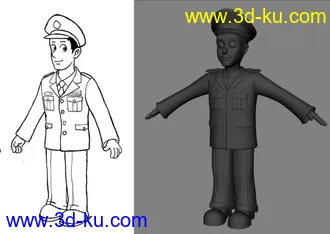 3D打印模型人民警察的图片