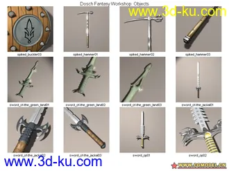 3D打印模型几个精美的冷兵器~~~~的图片