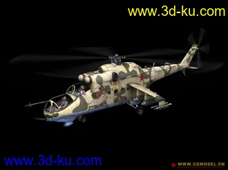 3D打印模型俄罗斯Mi24武装直升机的图片