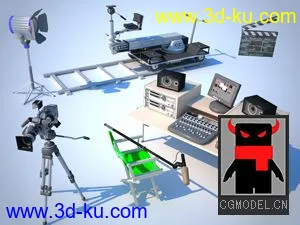 3D打印模型摄像设备 摄像机 轨道 导播台 灯 等的图片