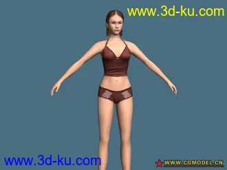 3D打印模型人物细模美女有贴图和骨骼的图片