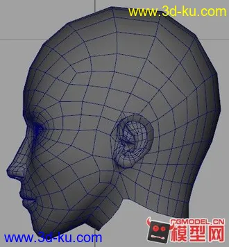 自己做的一个动画头部模型的图片