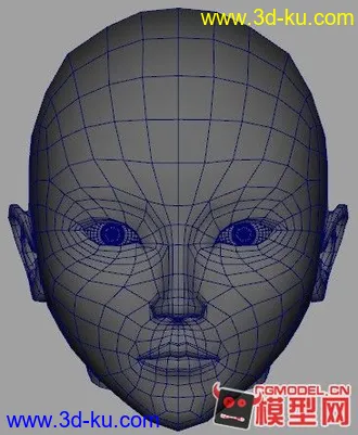 自己做的一个动画头部模型的图片