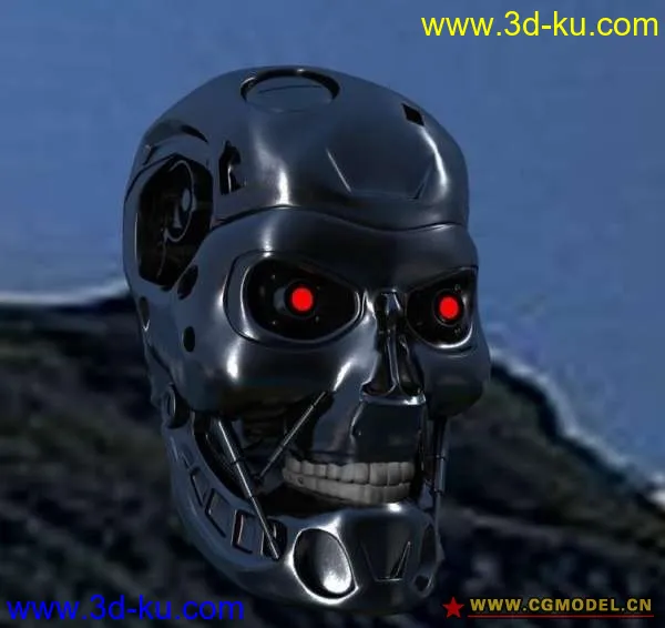 终结者2 T-800 Skull Modified 头部模型修改版的图片1