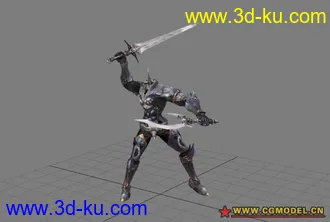 3D打印模型双手剑龙战士 全身帅气盔甲 带一套攻击动作的图片