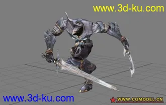 3D打印模型双手剑龙战士 全身帅气盔甲 带一套攻击动作的图片