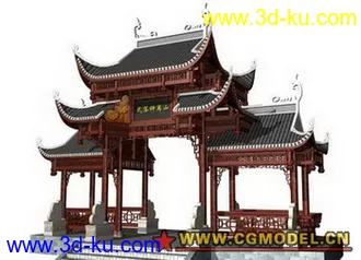 3D打印模型中国古典牌楼的图片