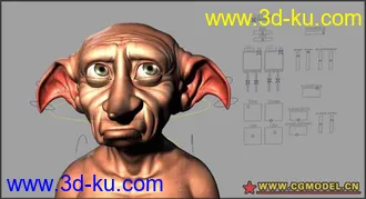 Dobby Maya模型 面部绑定的图片