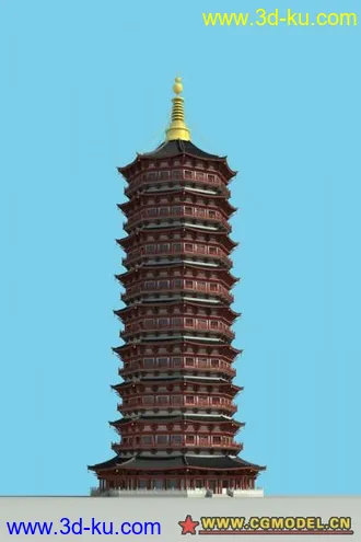 3D打印模型古代建筑物之九层塔的图片