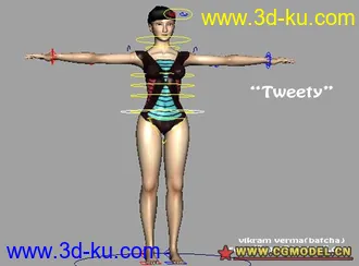 maya 人物模型 已绑定的图片