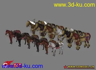 3D打印模型一群马的图片