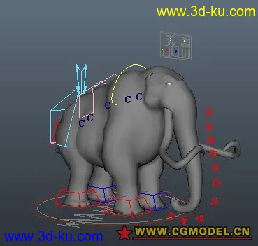 卡通大像带绑定模型的图片1