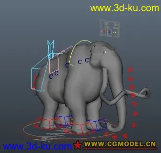 3D打印模型卡通大像带绑定的图片