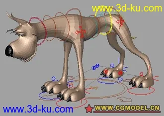 3D打印模型绑定好的卡通狗的图片