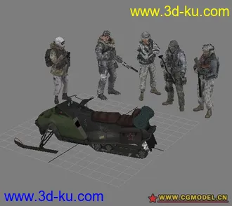 3D打印模型使命召唤6兵多车少的图片