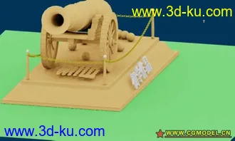 3D打印模型初学3D做的大炮的图片