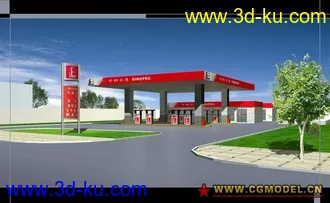 3D打印模型一个加油站的图片