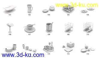 3D打印模型盆碗碟等一些家居饰品的图片