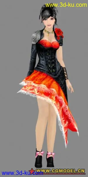 时尚华丽 美女礼服游戏模型的图片