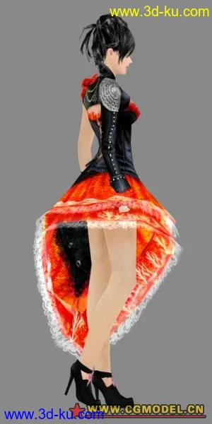 时尚华丽 美女礼服游戏模型的图片