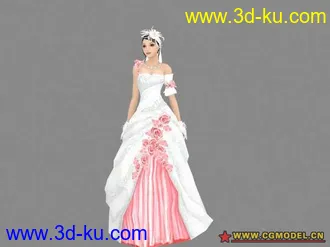 时尚华丽 美女婚纱游戏模型的图片