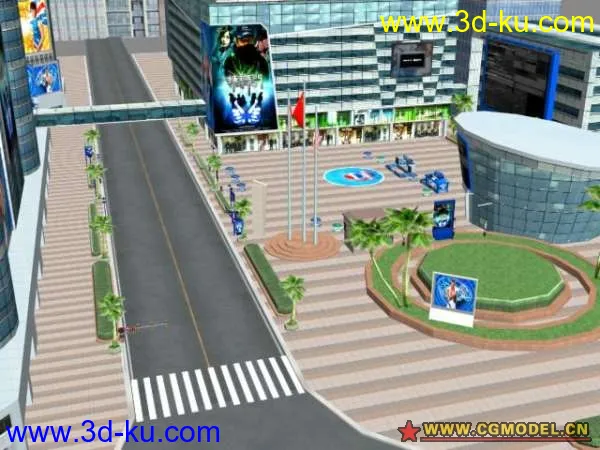 游戏场景-街舞区的广场模型的图片1