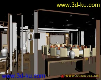 高级酒店大包厢3D模型下载的图片