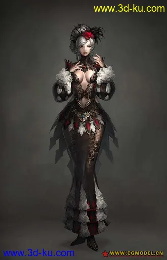 3D打印模型礼服装女人的图片
