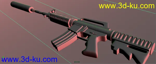 MAX8做的M4枪模型的图片2