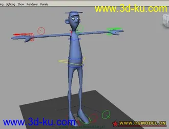 3D打印模型带绑定刷完权重的小人，适合做动画的图片